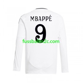 Fußballtrikots Real Madrid Kylian Mbappé 9 Heim Trikotsatz 2024-2025 Langarm